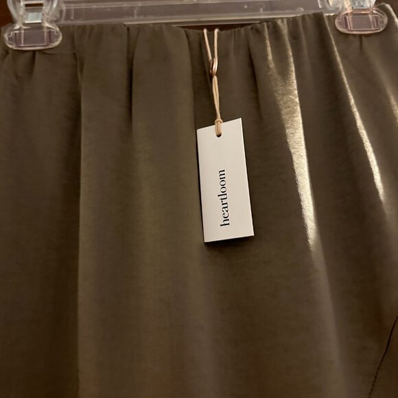Heartloom Olive Green Satin Midi Skirt, NWT - Picture 3 of 4